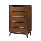 Raimunda 5-Drawer Chest Dresser with Solid Wood Frame