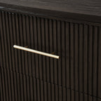 Modern Solid Wood Fluted Dresser with 6 Drawers & Oak Texture