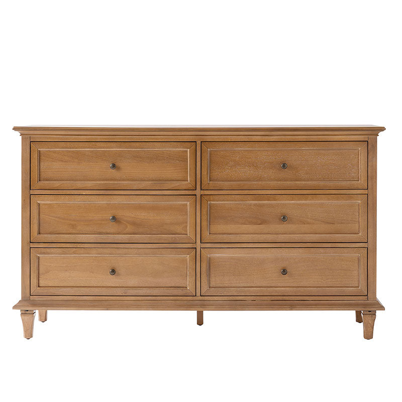 Robbie Transitional Solid Wood 6-Drawer Dresser for Bedroom Storage