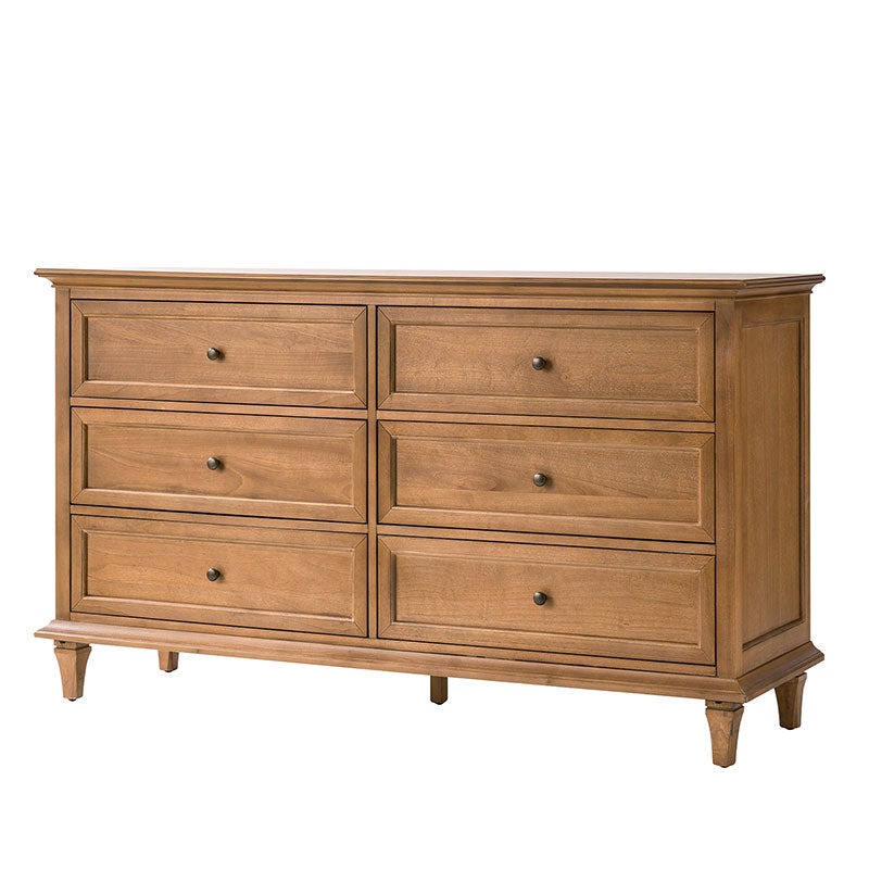 Robbie Transitional Solid Wood 6-Drawer Dresser for Bedroom Storage
