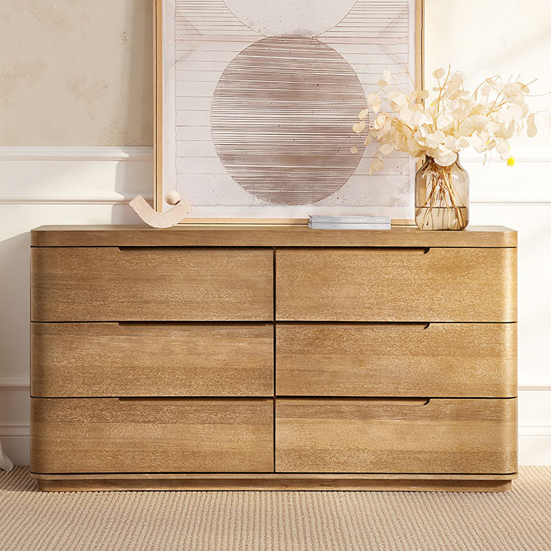 Brandon Modern Rubber Wood 6-Drawer Dresser