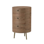 Etta 26 Tall Drum 3 - Drawer Round Boho End Table