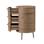 Etta 26 Tall Drum 3 - Drawer Round Boho End Table