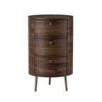 Etta 26 Tall Drum 3 - Drawer Round Boho End Table
