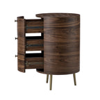 Etta 26 Tall Drum 3 - Drawer Round Boho End Table