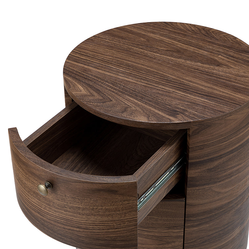 Etta 26 Tall Drum 3 - Drawer Round Boho End Table