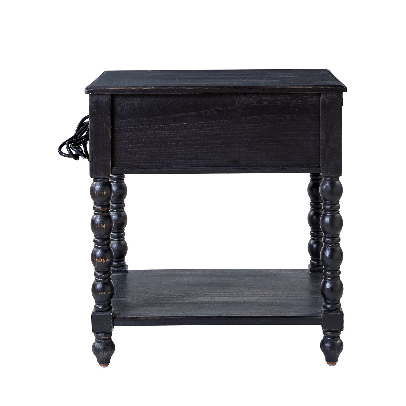 Ira 26 Tall Farmhouse Solid Wood End Table with Built-in Charging Outlets(Optional Types)