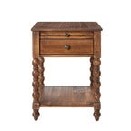Ira 26 Tall Farmhouse Solid Wood End Table with Built-in Charging Outlets(Optional Types)