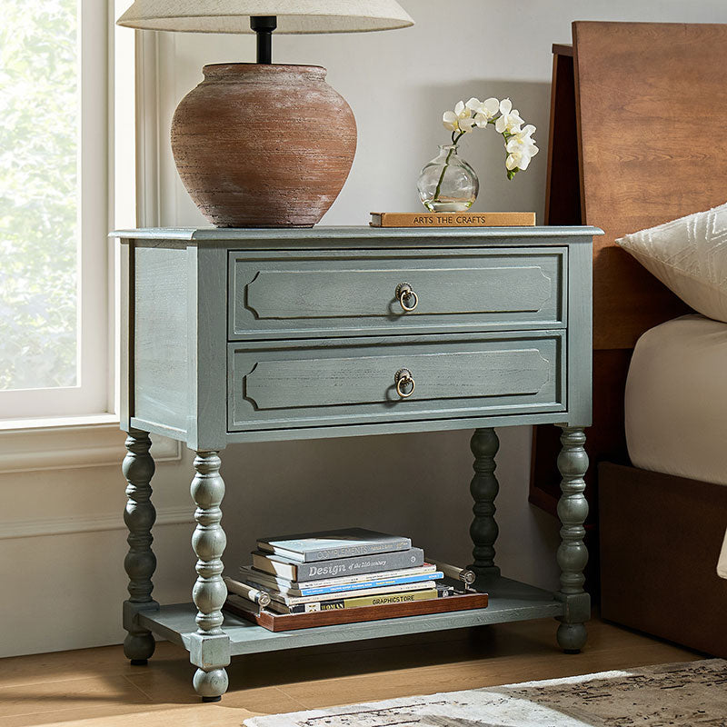 Multi-Functional Wooden Nightstand with USB & Open Shelf(Optional Types)