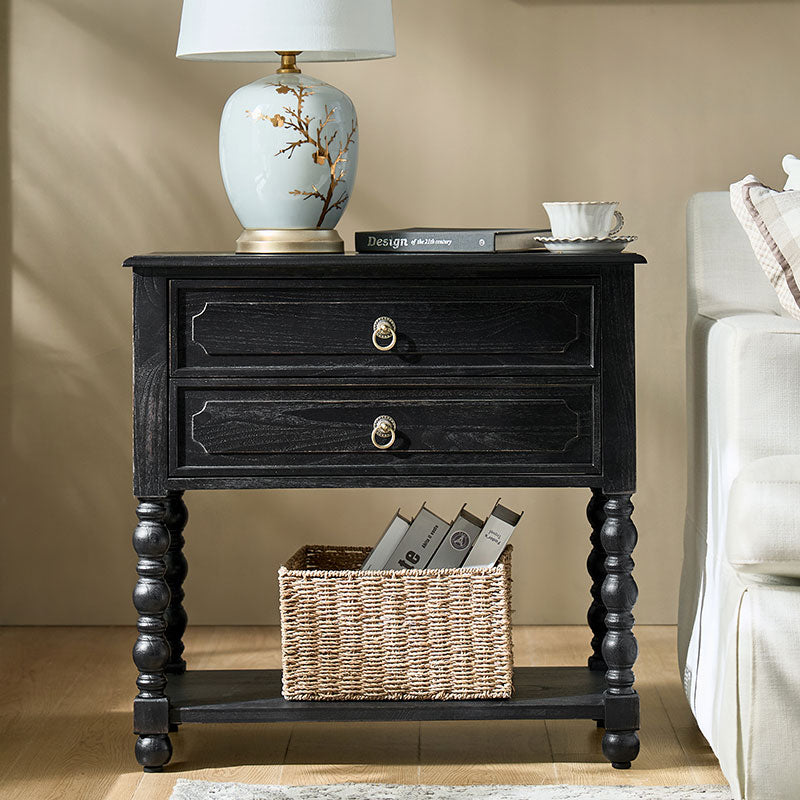 Multi-Functional Wooden Nightstand with USB & Open Shelf(Optional Types)