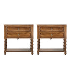 Multi-Functional Wooden Nightstand with USB & Open Shelf(Optional Types)