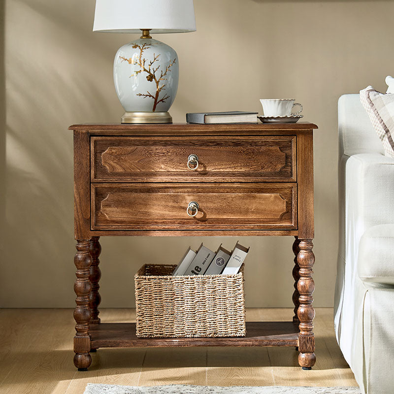 Multi-Functional Wooden Nightstand with USB & Open Shelf(Optional Types)