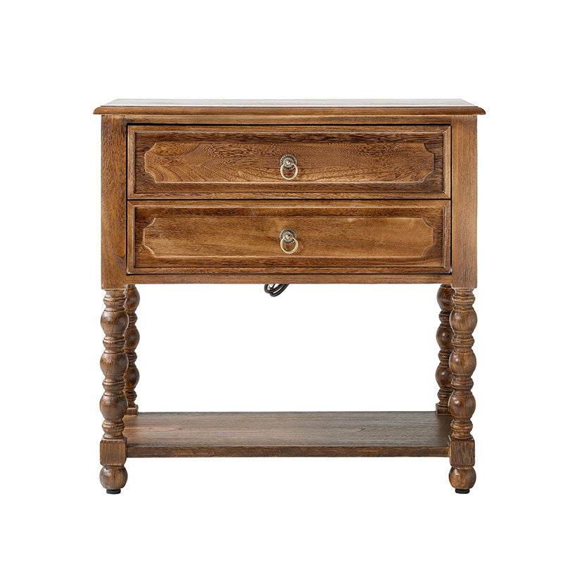 Multi-Functional Wooden Nightstand with USB & Open Shelf(Optional Types)