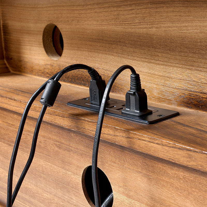 Multi-Functional Wooden Nightstand with USB & Open Shelf(Optional Types)