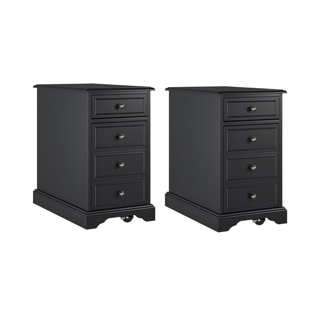 Roque Storage End Table with Hooded Wheels & Built-In Outlets(Optional Types)