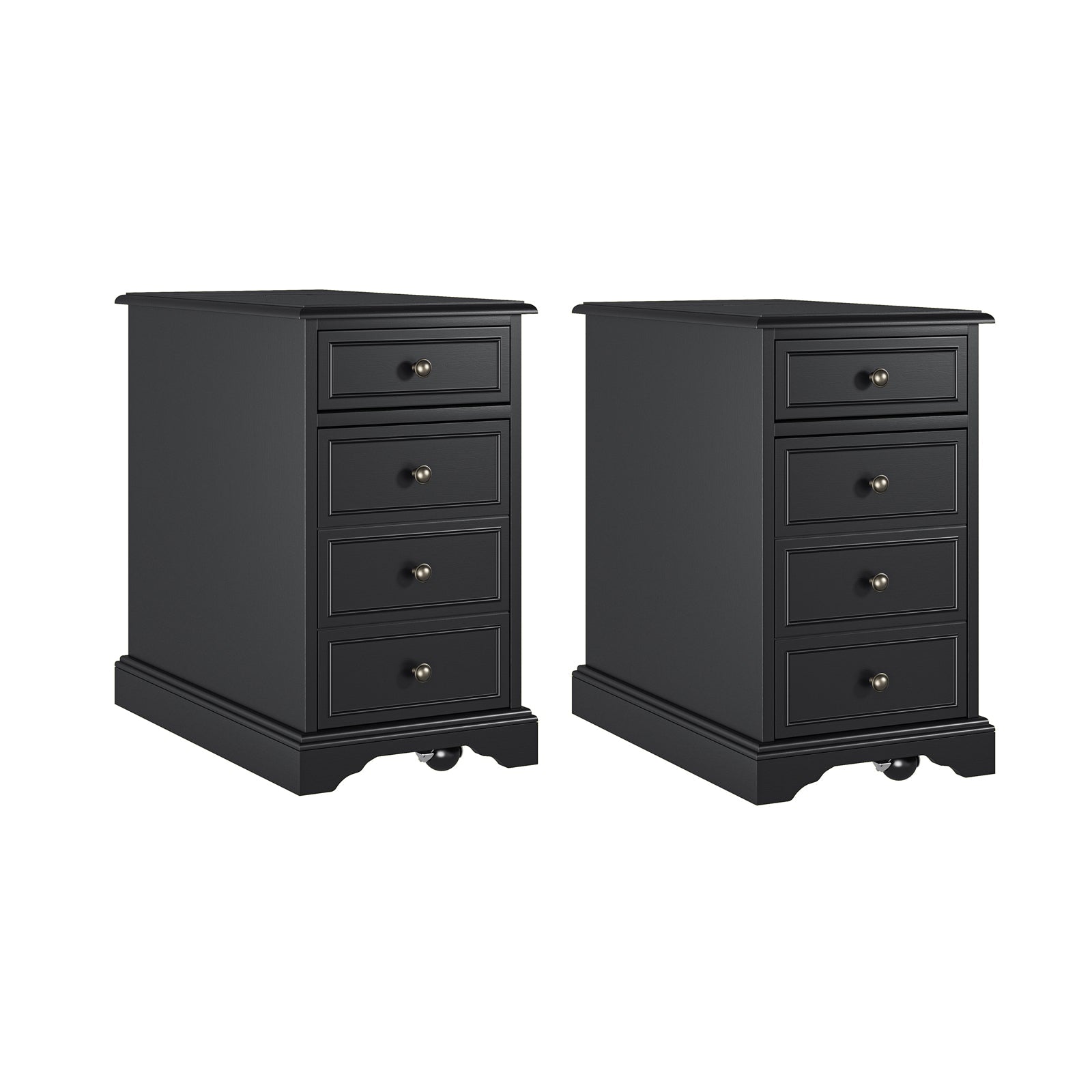 Roque Storage End Table with Hooded Wheels & Built-In Outlets(Optional Types)