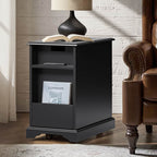 Roque Storage End Table with Hooded Wheels & Built-In Outlets(Optional Types)