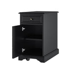 Roque Storage End Table with Hooded Wheels & Built-In Outlets(Optional Types)