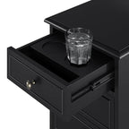 Roque Storage End Table with Hooded Wheels & Built-In Outlets(Optional Types)