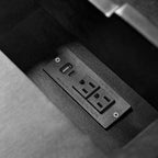 Roque Storage End Table with Hooded Wheels & Built-In Outlets(Optional Types)