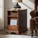 Roque Storage End Table with Hooded Wheels & Built-In Outlets(Optional Types)