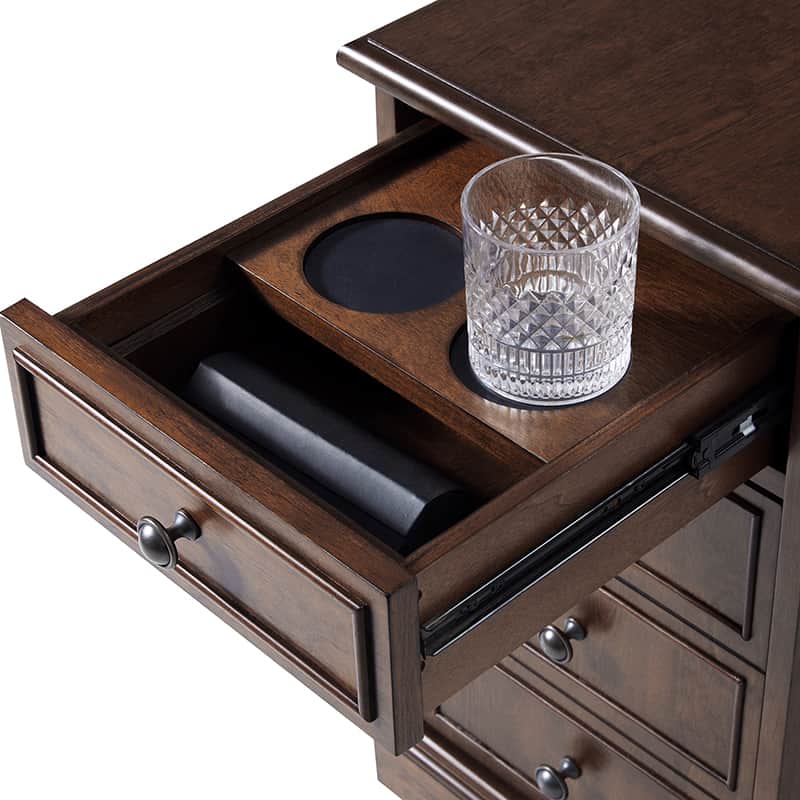 Roque Storage End Table with Hooded Wheels & Built-In Outlets(Optional Types)