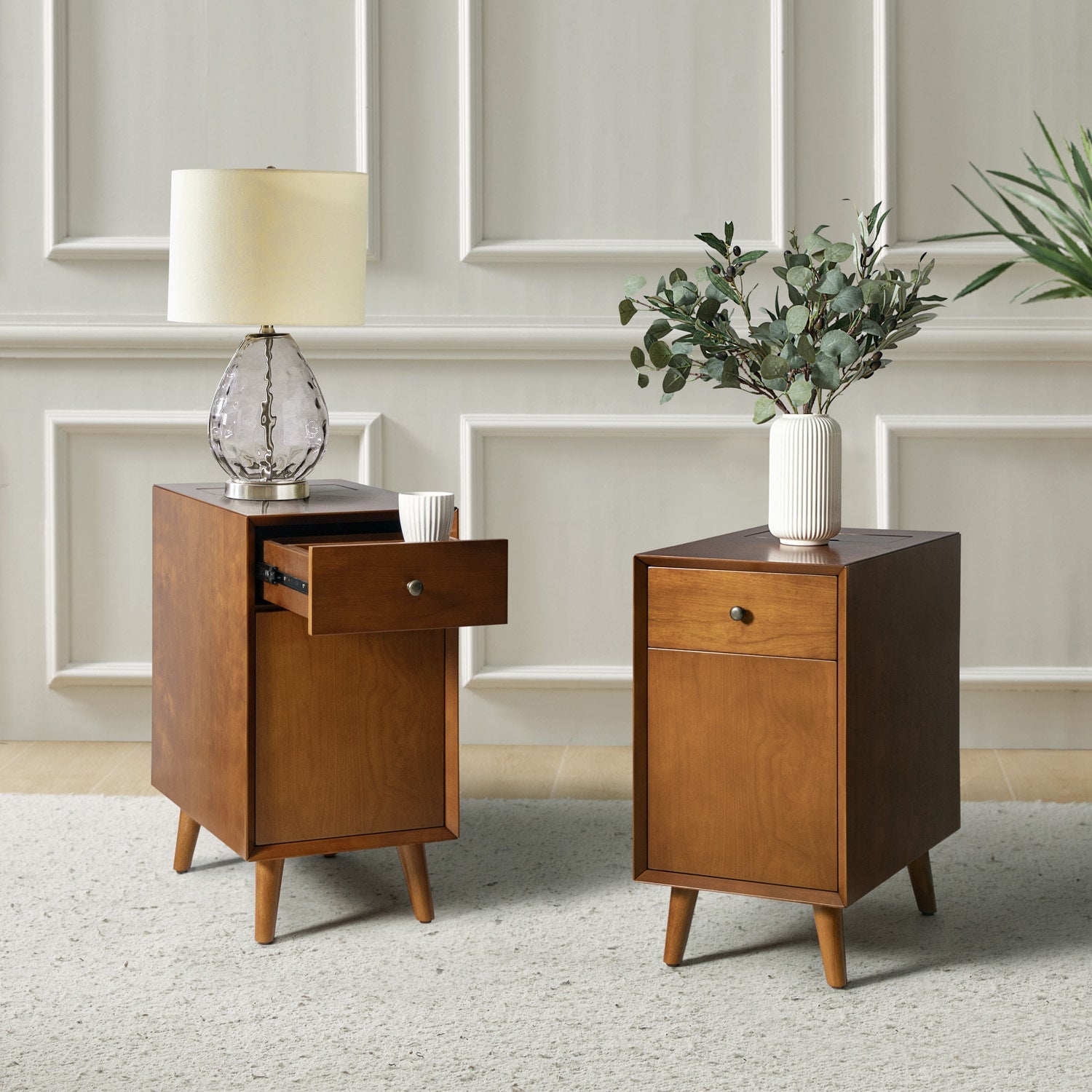 Vira End Table with Storage and Built-in Outlets(Optional Types)