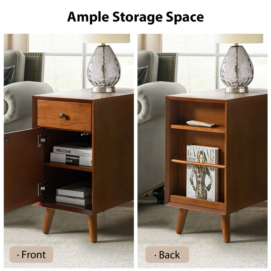 Vira End Table with Storage and Built-in Outlets(Optional Types)