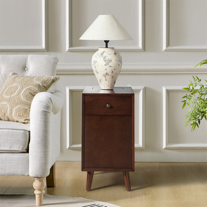 Vira End Table with Storage and Built-in Outlets(Optional Types)