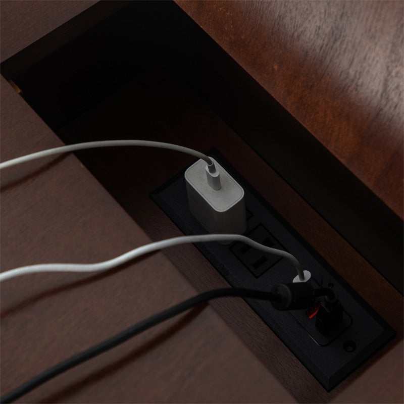 Vira End Table with Storage and Built-in Outlets(Optional Types)