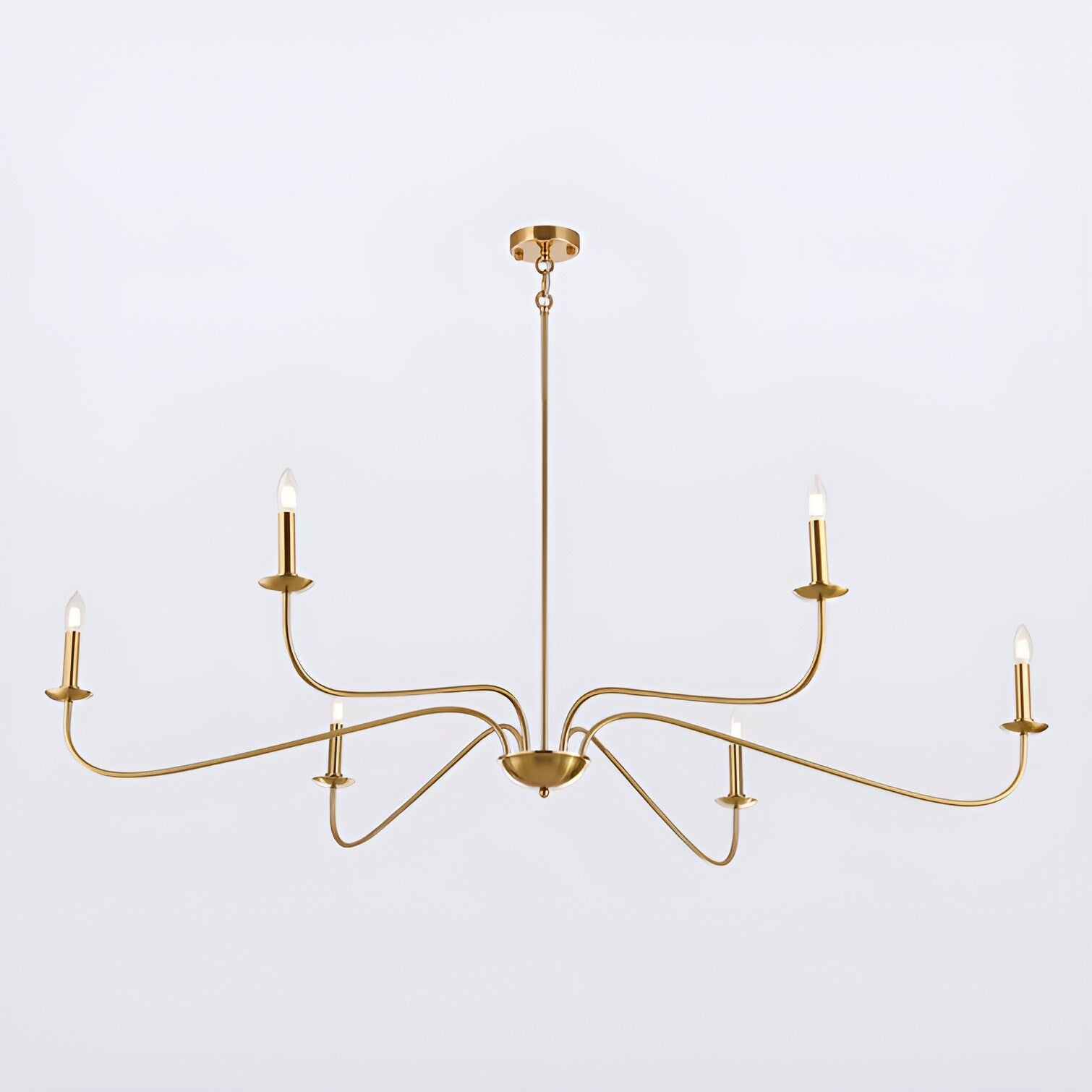 6-Light Classic French Minialist Chandelier with Candle-Style Lighting