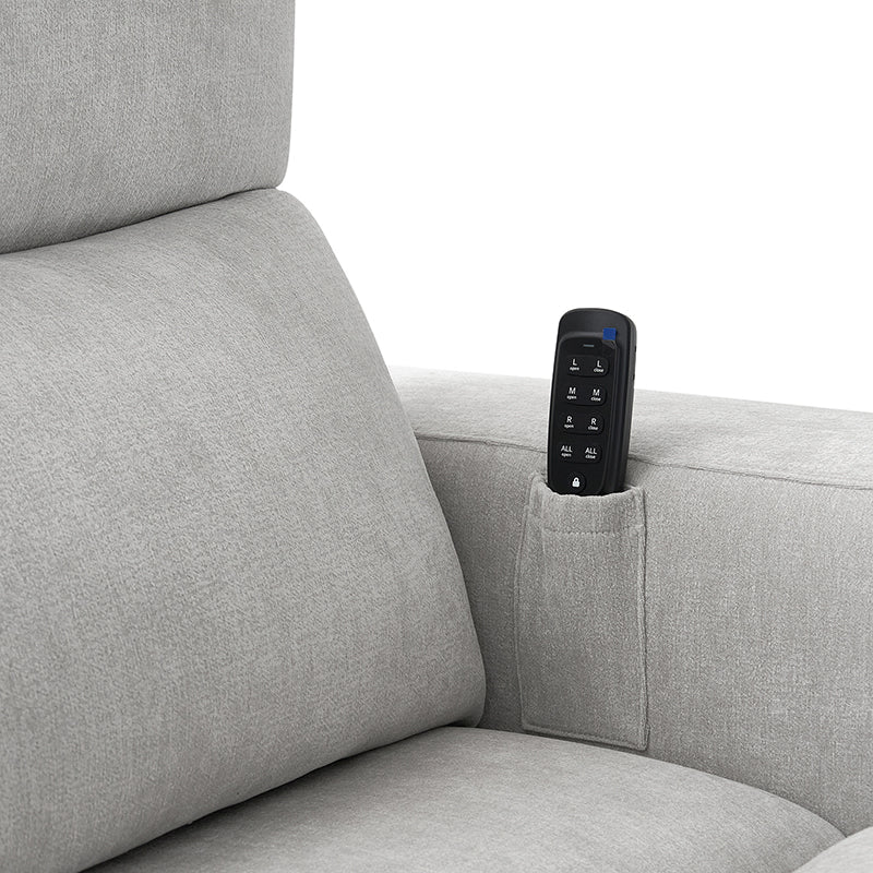 Moussea Modern Chenille Power Reclining Sofa with Sofa Bed Functionality