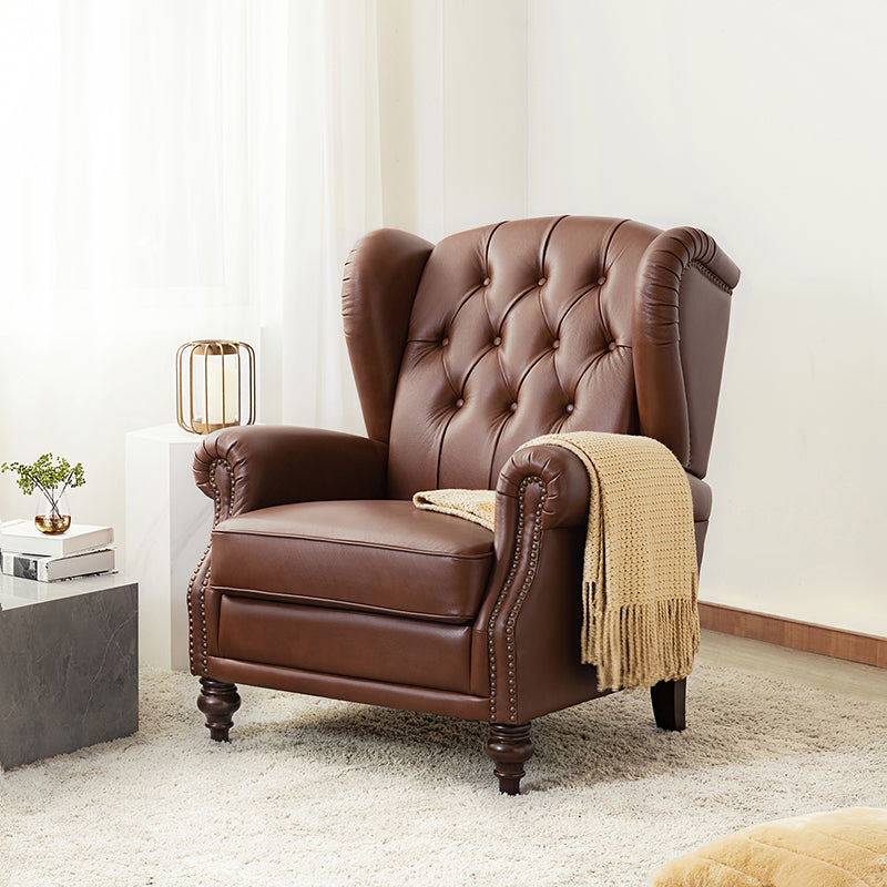 Raquel Genuine Leather Armchair with Sturdy Construction