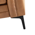 Capsa 84″ Vegan Leather Tufted Sofa – Mid-Century Glam, Durable & Breathable