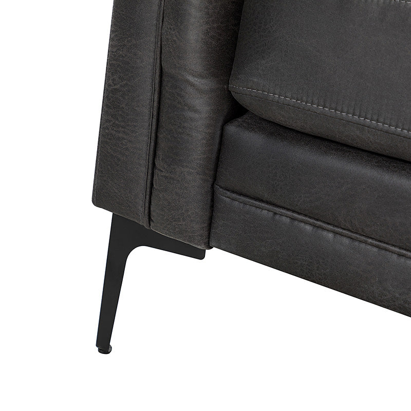 Capsa 84″ Vegan Leather Tufted Sofa – Mid-Century Glam, Durable & Breathable