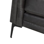 Capsa 84″ Vegan Leather Tufted Sofa – Mid-Century Glam, Durable & Breathable