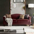 Hugo Traditional Style Curved Genuine Leather Elegant Sofa