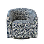 Pablo Modern Swivel Barrel Chair with Upholstered Fabric & Metal Base