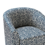 Pablo Modern Swivel Barrel Chair with Upholstered Fabric & Metal Base