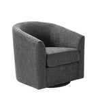 Pablo Modern Swivel Barrel Chair with Upholstered Fabric & Metal Base