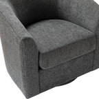 Pablo Modern Swivel Barrel Chair with Upholstered Fabric & Metal Base