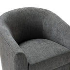 Pablo Modern Swivel Barrel Chair with Upholstered Fabric & Metal Base