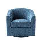 Pablo Modern Swivel Barrel Chair with Upholstered Fabric & Metal Base