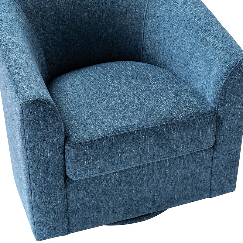 Pablo Modern Swivel Barrel Chair with Upholstered Fabric & Metal Base