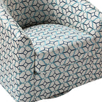 Pablo Modern Swivel Barrel Chair with Upholstered Fabric & Metal Base