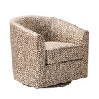 Pablo Modern Swivel Barrel Chair with Upholstered Fabric & Metal Base
