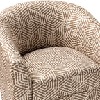 Pablo Modern Swivel Barrel Chair with Upholstered Fabric & Metal Base