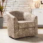 Pablo Modern Swivel Barrel Chair with Upholstered Fabric & Metal Base