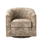 Pablo Modern Swivel Barrel Chair with Upholstered Fabric & Metal Base