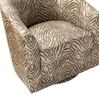 Pablo Modern Swivel Barrel Chair with Upholstered Fabric & Metal Base